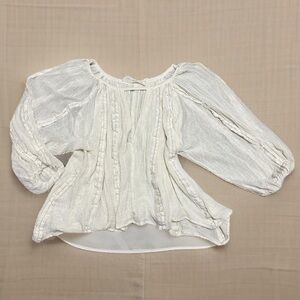 Jen's Pirate Booty Raw Cotton Gauze Boho Peasant Blouse M/L Oversized